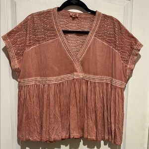 POL Pink Lace Blouse